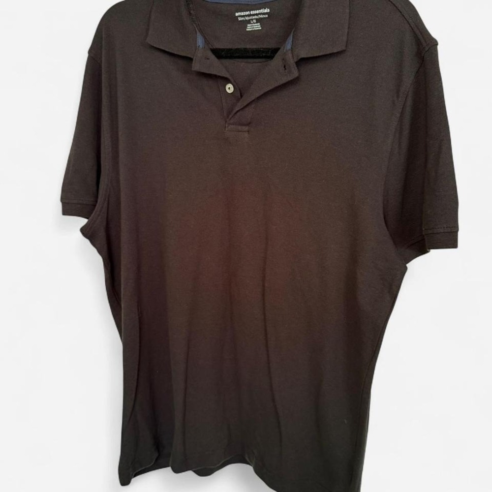 Men's Black Slim Fit Polo by Amazon Essentials, LARGE - New with tags